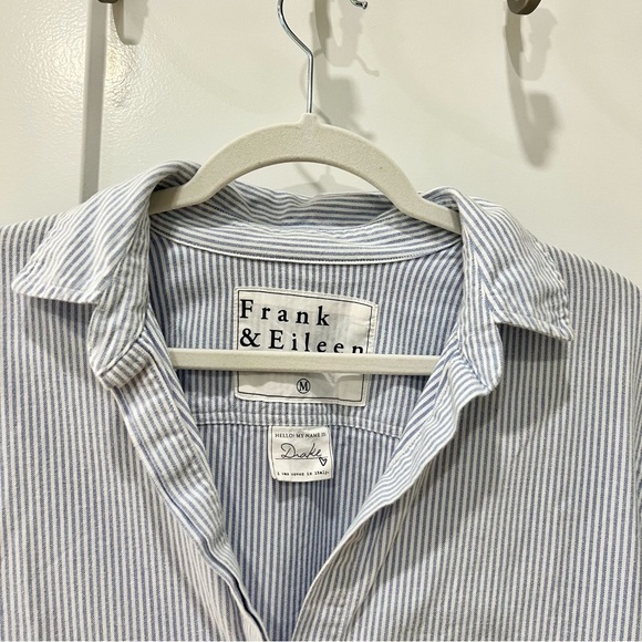 “Frank & Eileen” The Drake Pinstripe Asymmetrical Shirt Dress - Picture 3 of 3